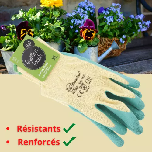 Gants Protection Jardinage Travaux Homme Femme Coton Latex Lavable 9/L ou 10/XL