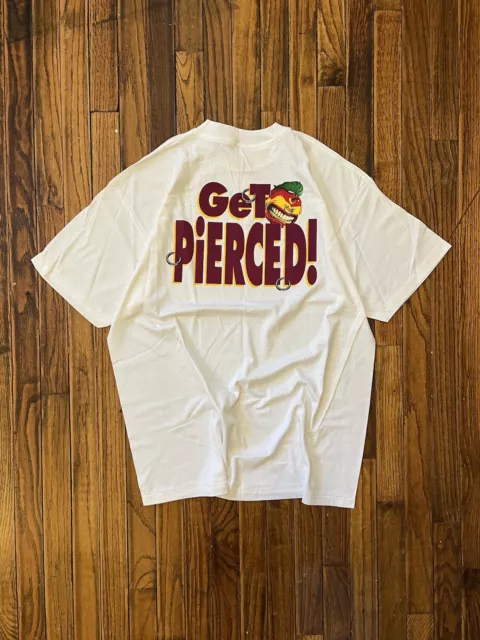 Vintage Peach Tree Schnapps Get Pierced Graphic Tee Shirt Power T Size XL