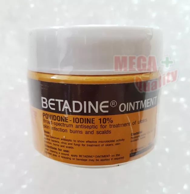 Betadine Ointment Povidone Iodine Skin Infection Burns Scalds Antiseptic 50g.