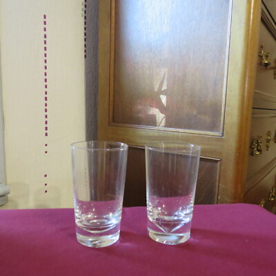 Daum 5 verres gobelet  à whisky en cristal Daum Nancy signé H 10,4 cm 