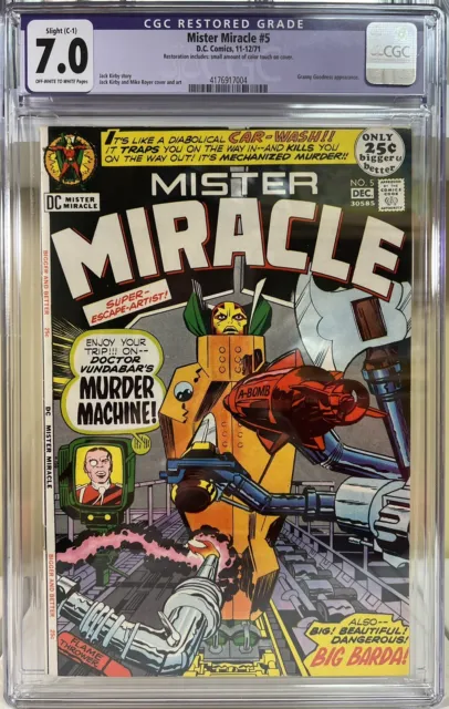 Mister Miracle #5 - CGC 7.0R FN/VF OW/W! Granny Goodness appearance! C-1 (1971)