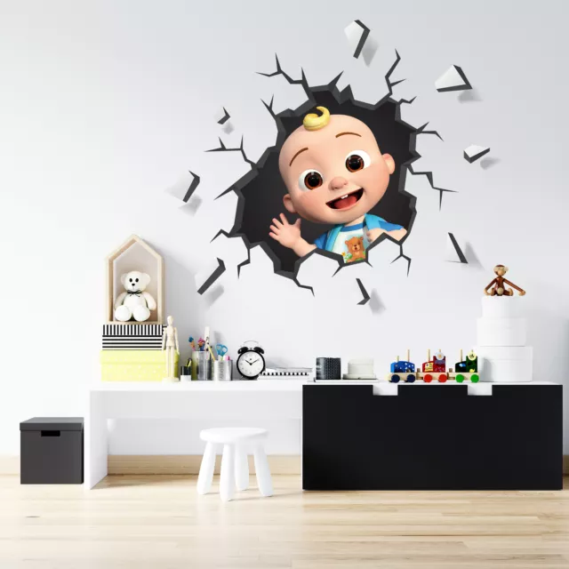 Cocomelon Tv Show Decal 3D Smashed Wall Sticker Art Cartoon FS