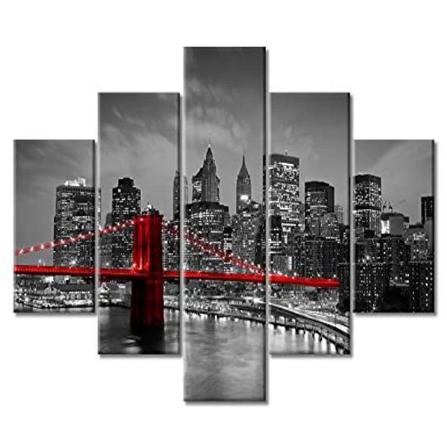 TUMOVO Wall Art for Living Room New York City Canvas 60''Wx40''H, Artwork-01