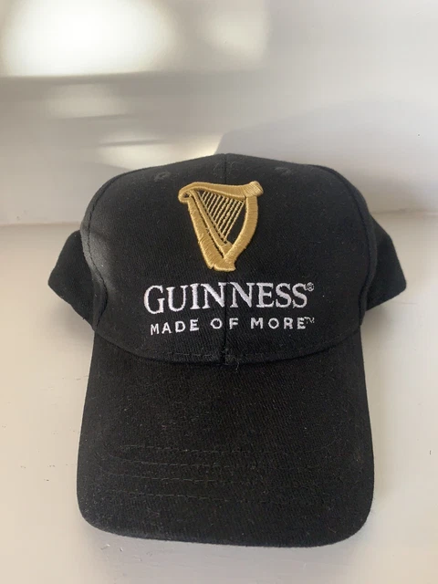 Guinness Hat Mens Adult OSFA Black Baseball Cap Snap Back 100% Cotton