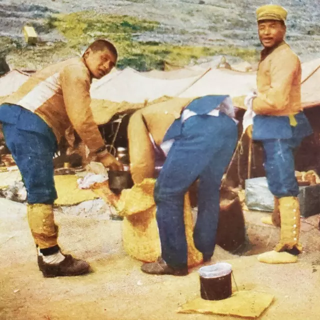Russo-Japanese War Camp Stereoview c1905 Japan Soldiers Asian Men Tent Art C1332