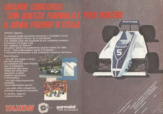 X0577 Yaxon Formule 1 - Parmalat - Publicité Du 1980 - Vintage Advertising