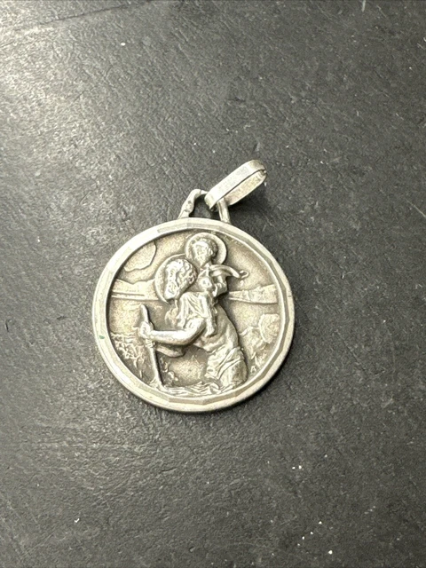 Ancien Pendentif Religieux Art Nouveau - Argent Massif 925 - Breloque Créateur