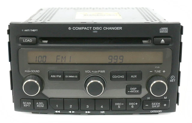 2006-08 Honda Pilot Radio AM FM 6 Disc CD Player Part Number 39100-S9V-A610 1TV9
