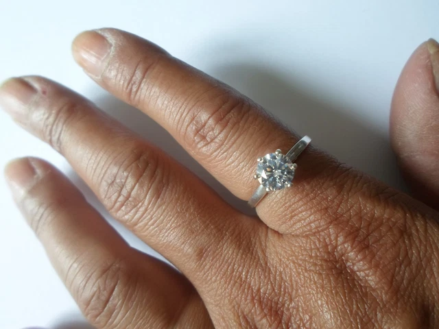 Bague Diamant Cz Plaqué Or 18K - Taille 54 - Neuf Avec étiquettes, Pour Femme