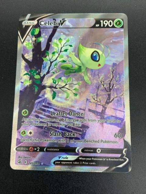 Celebi V 245/264 Alternate Art Ultra Rare SWSH Fusion Strike Pokemon NM 2021