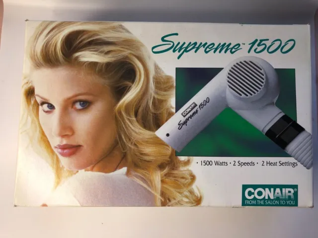Vintage Conair Supreme 1500 Hairdryer NEW in box UNOPENED new old stock 1996 