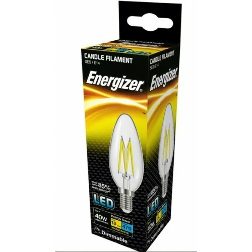 Energizer Dimmable 5W = 40W LED Candle Filament Light Bulb Small Edison Screw