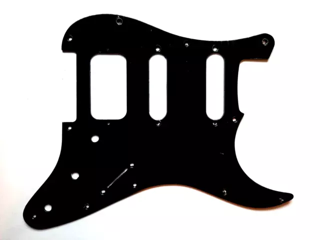 SCHLAGBRETT Pickguard für Stratocaster HSS 3 Potis einlagig schwarz black