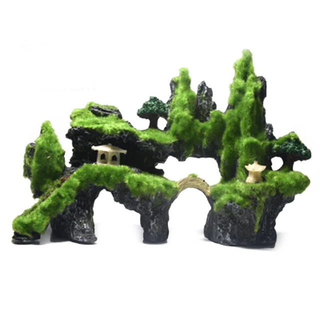 Acquario Decorazione Piccolo Paesaggio Ornamenti Verde Naturale Realistico 12
