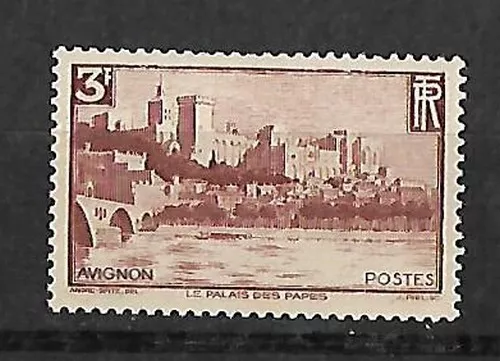 Timbre France neuf 1938 - Avignon - Le Palais des Papes et le pont Benazet