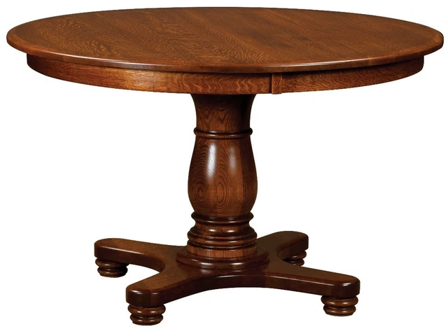 AMISH ROUND PEDESTAL Dining Table Classic Solid Wood Traditional 