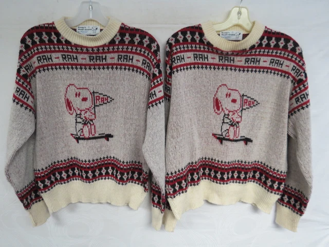 70s VINTAGE ARROW sweater 「SNOOPY」 L 70s Arrow SNOOPY スヌーピー ウッドストック ジャガード
