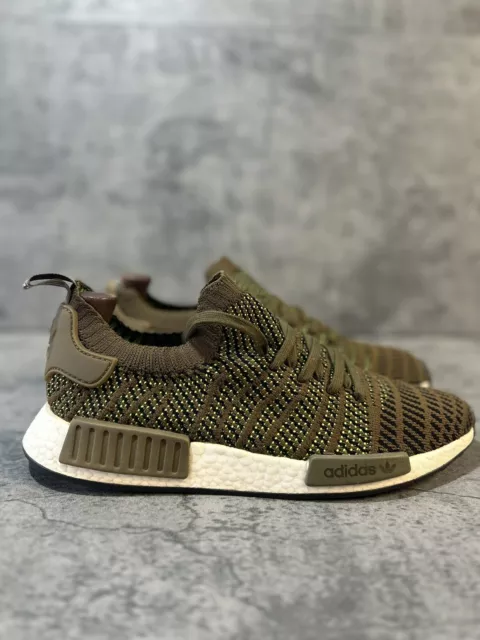 Adidas khaki nmd top r1 stlt primeknit trainers