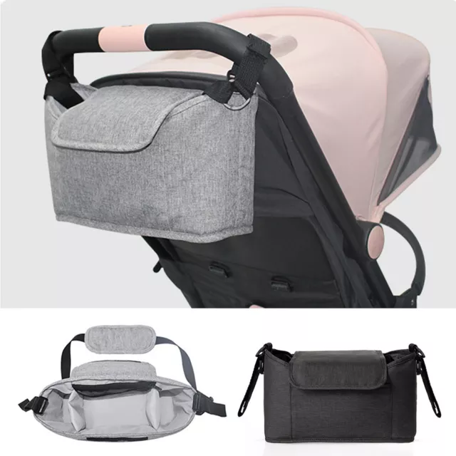 Baby Buggy Stroller Organiser Pram Pushchair Storage Bag Cup Holder Mom Portable