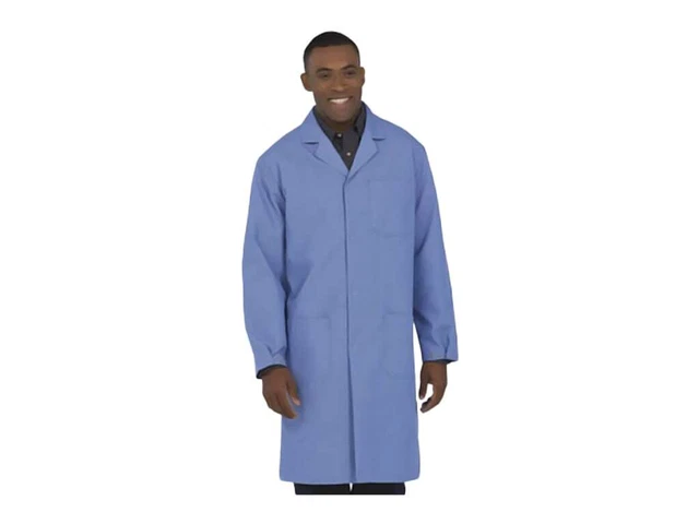 L507 Manteau de laboratoire unisexe long avec fermoir en *Snap* en