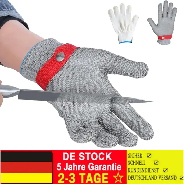 Stechschutzhandschuhe Edelstahl Kettenhandschuh Sicherheits-Handschuh Arbeit Set