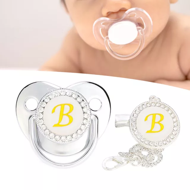 1 Set Pacifier Chain Ergonomic Design Appease Newborn Baby Boys Girls Letters