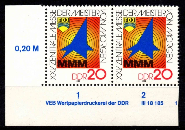 DDR MiNr. 2750 DV Druckvermerk FN 1 postfrisch