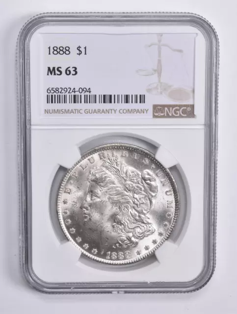 MS63 1888 Morgan Silver Dollar NGC Brown Lbl *0204