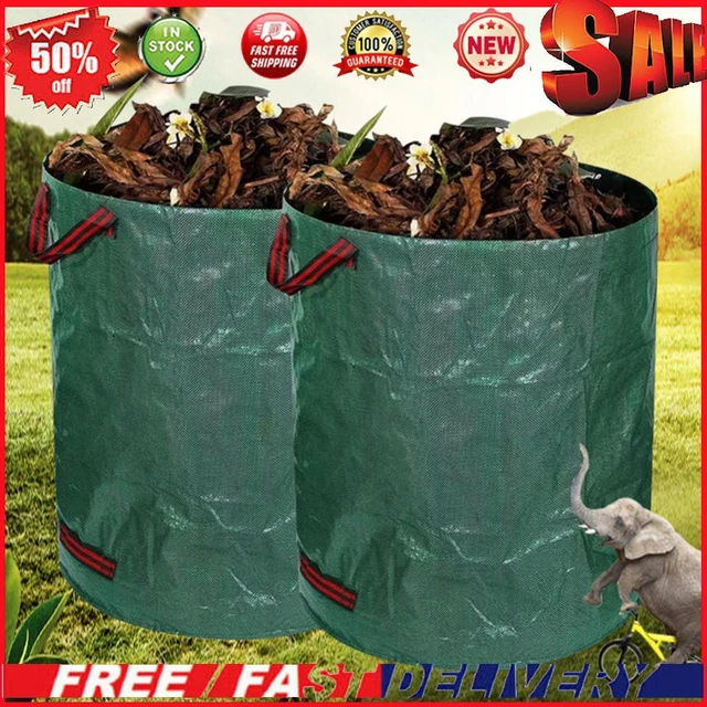 Foldable Garden Waste Bag Reusable Leaf Grass Container for Lawn Yard Pool(60L)