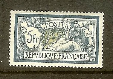 FRANCE STAMP TIMBRE N°123a " TYPE MERSON 5F BLEU ET OLIVE " NEUF xx TTB