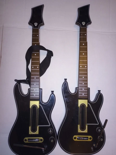 2 Activision Guitar Hero Power Wireless Guitar Xbox 360 PS3 Black Gold 2 Activision Guitar Hero Power Wireless Guitar Xbox 360 PS3 Black Gold