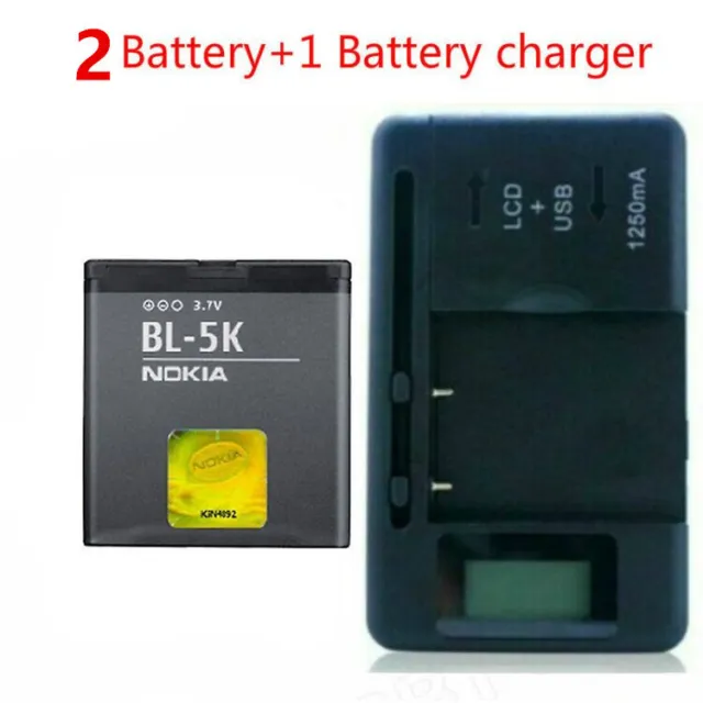 BL-5K Battery + charger For Nokia C7 C7-00 N85 N86 8MP ORO 701 - 1200mAh
