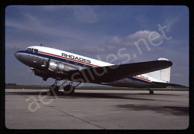Rhoades Aviation Douglas C-47A N141JR Apr 90 Kodachrome Slide/Dia A5