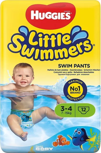 Huggies Little Swimmers unisex Size 3-4 Baby 7-15 kg - 12 nappies