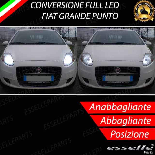 Kit Fari A Led Fiat Grande Punto Anabbaglianti Abbaglianti H4 Luci Posizione T10