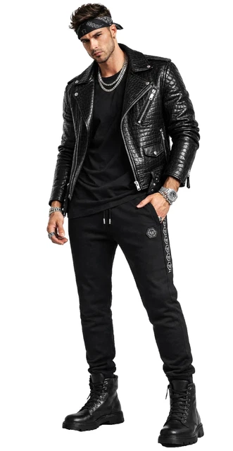 Pantalon De Jogging Philipp Plein X Playboy Noir Avec Cristaux Et Logo Skull - Slim, Neuf Avec étiquettes