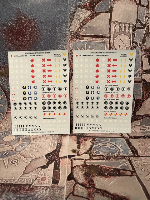 Warhammer 40k Leviathan Raven Guard Primaris Space Marines Decal Transfer Sheets X2 11 thumbnail image