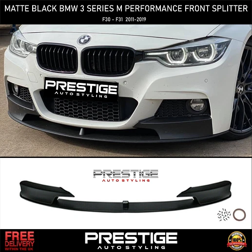 BMW 3 SERIES F30 F31 M Performance Front Splitter Lip Splitter Matte ...