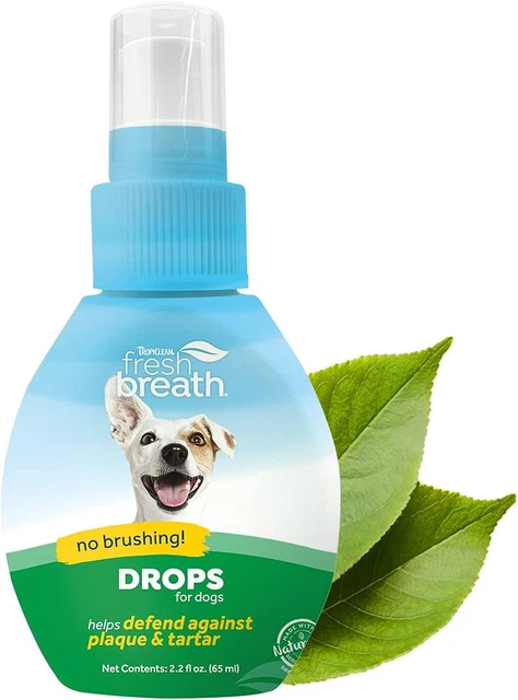 TropiClean Fresh Breath Dog Teeth Cleaning Drops, Dental Care Solution-Breath UK