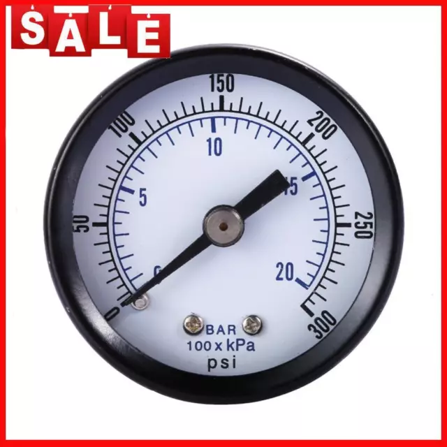 Double Scale Air Compressor Pressure Gauge 0-20Bar / 0-300 PSI Manometer