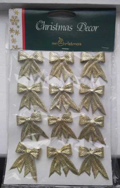 Pack de 12 x 4 décorations de Noël or plastique