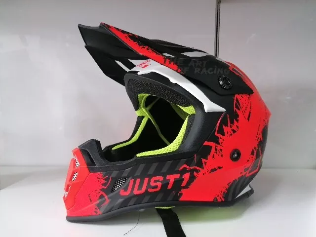 Casco Motocross Just1 J38 Mask Fluo Orange Arancio Enduro Quad Supermotard XL