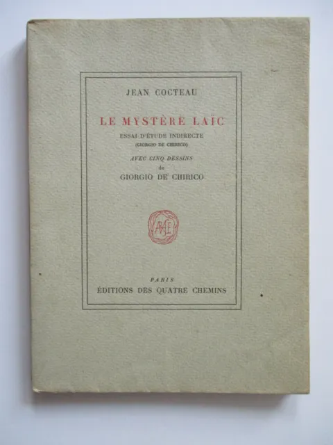 COCTEAU Jean - Le Mystère Laïc - EO Ex N°/Rives Illustrations de CHIRICO 1938