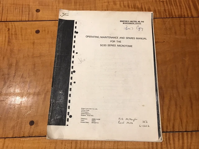 5030 Rotary Series Microtome manual Motor Controller Lab Service Parts Drawings
