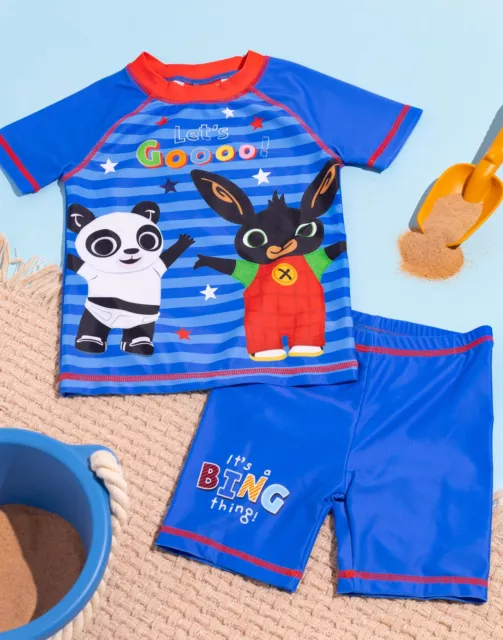 Bing Bunny Swimsuit Boys Kids Blue Pando Pando Shorts Shwts Set 3