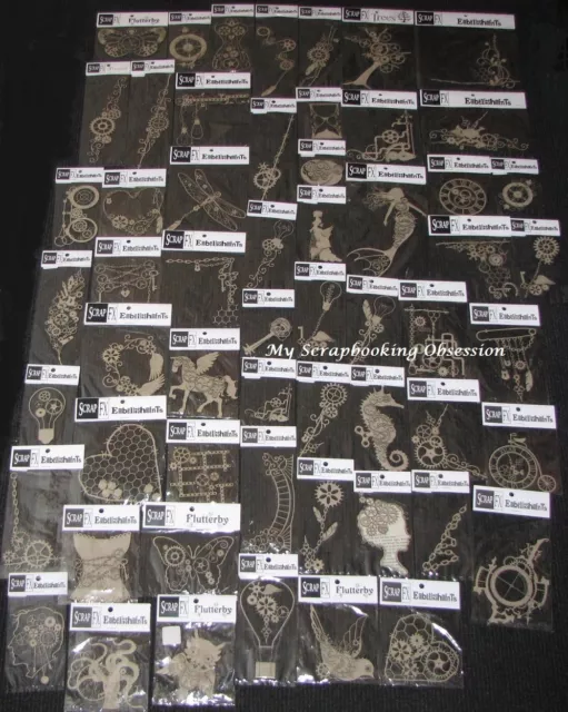 SCRAP FX Chipboard 'STEAMPUNK' Embellishments Cogs (Choose from 96 designs)