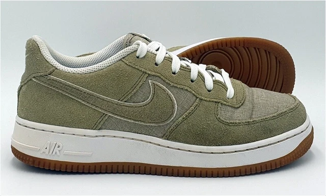 Scarpe da ginnastica Nike Air Force 1 pelle scamosciata bassa 596728-201 verde cachi/gomma UK5/US5,5Y/EU38