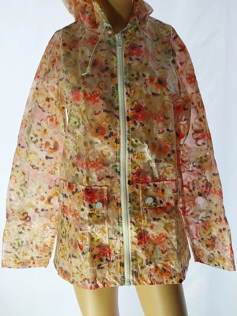 Topshop 8 floral flower  MAC MACK RAIN COAT  FESTIVAL boho hooded Poppy