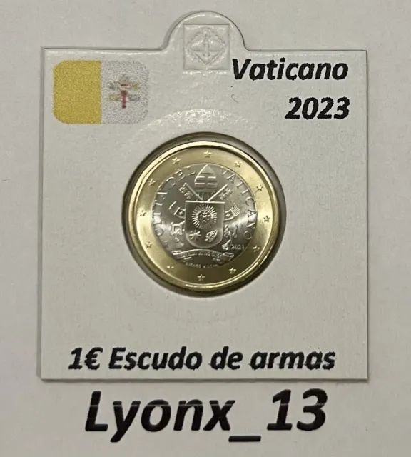 1 Euro Vaticano 2023 BU Escudo De Armas Del Papa Francisco De Cartera Oficial