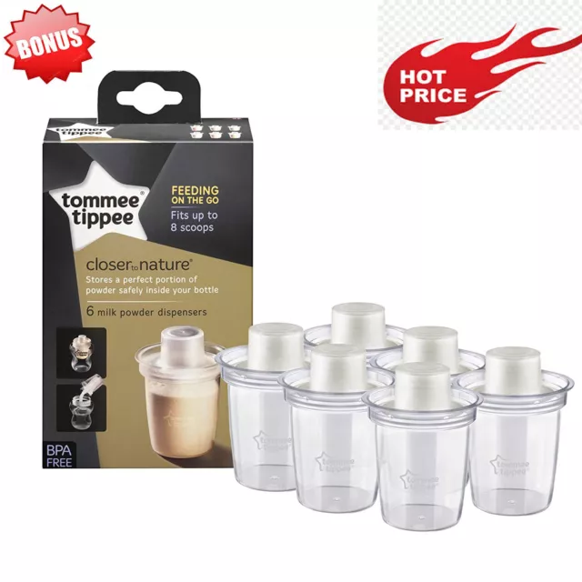 Tommee Tippee Milk Powder Dispensers 6PCS Baby Formula Milk Storage Travel Pots